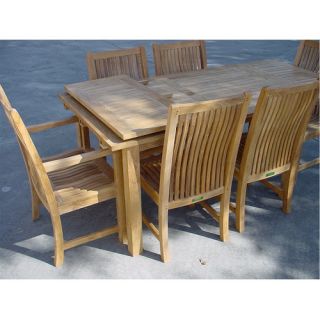 Bahama 7 Piece Rectangular Extension Table Set with Chicago Armchair