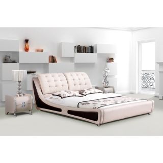 Olivia Brown Contemporary Brown/ Black Faux Leather Platform Bed