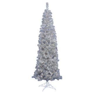 Vickerman 6.5 Silver Artificial Pencil Christmas Tree with