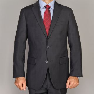 Mens Solid Black Two button Suit Discounts