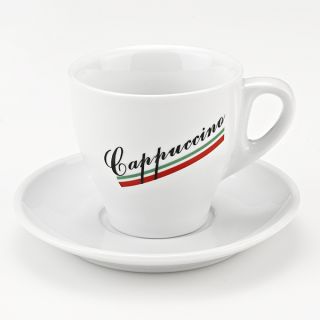 Italian Cappuccino 8 piece Porcelain Mug and Saucer Set   15386526