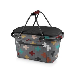 Picnic Time Pixels Collection Market Basket Collapsible Tote