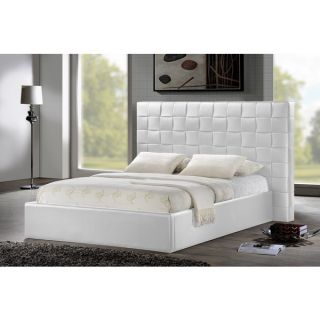 Lydia White Modern Bed   Queen Size   15857150  