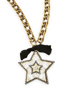 Lanvin Star Brooch Pendant Necklace