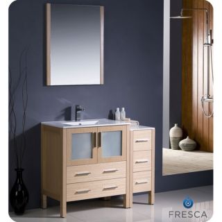 Fresca Torino 42 inch Light Oak Modern Bathroom Vanity with Side