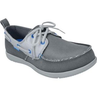 Mens Crocs Walu Canvas Deck Shoe Charcoal/Light Grey  