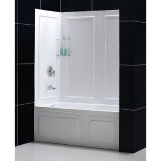 DreamLine Visions 56 to 60 Frameless Sliding Tub Door and QWALL Tub