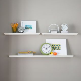 Belham Living Easy Mount Floating Shelves   Set of 3   Vanilla   Wall Shelves & Hooks
