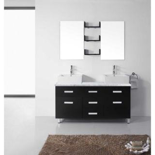 Ultra Modern Series 56 Double Bathroom Vanity Set with Mirror by