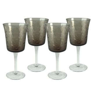 Artland 12 oz. Echo Goblet   Smoke   Set of 4   Drinking Glasses