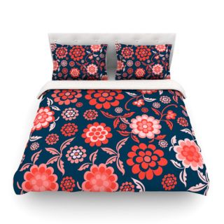 Cherry Floral by Nicole Ketchum Cotton Duvet Cover by KESS InHouse