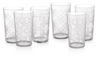 Creative Bath 24 oz. Etched Geometric Tumblers   Set of 6   Drinking Glasses