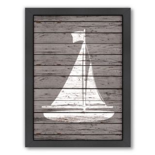 Wood Quad Sailboat Framed Graphic Art by Americanflat
