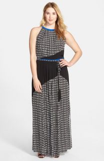 Adrianna Papell Colorblock Sleeveless Maxi Dress (Plus Size)