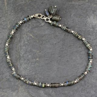 Sterling Silver Mystical Inspiration Labradorite Anklet (India)