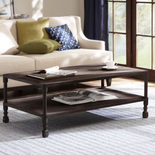 28 inch Renate End Table in Coffee Brown with Rack