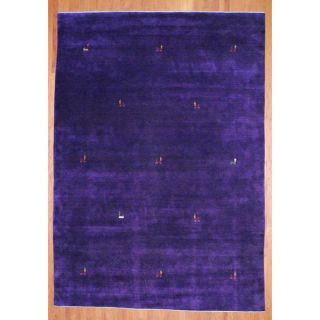 Herat Oriental Indo Hand knotted Purple/ Red Gabbeh Wool Rug (10 x 14