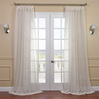 Linen Open Weave Cream 84 inch Sheer Curtain Panel  