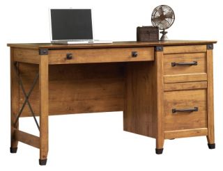 Sauder Registry Row Desk   Amber Pine   Desks