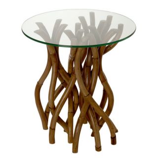Twisted Rattan End Table