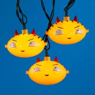 Set of 120 Family Guy Devil Horned Stewie Head Christmas Lights   Green Wire