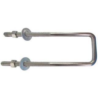 SPE255 U Bolt, Square Bend, 304 SS, 3/8 16