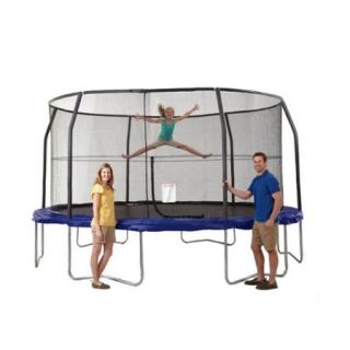 JumpKing 15' Trampoline and Safety Net Enclosure Combo   Blue  JK15VC2