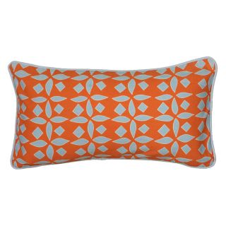 Rizzy Home Printed with Cording Details Decorative Throw Pillow in Orange   Decorative Pillows
