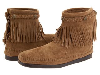 Minnetonka Hi Top Back Zip Boot Taupe Suede