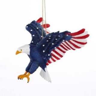 5" Patriotic Stars and Stripes American Bald Eagle Christmas Ornament