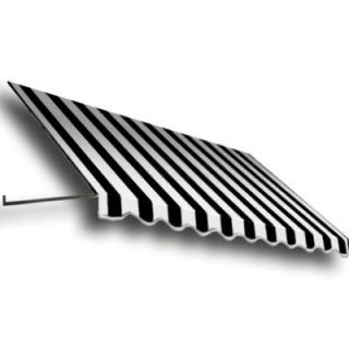 AWNTECH 10 ft. Dallas Retro Window/Entry Awning (16 in. H x 30 in. D) in Black/White Stripe ER1030 10KW