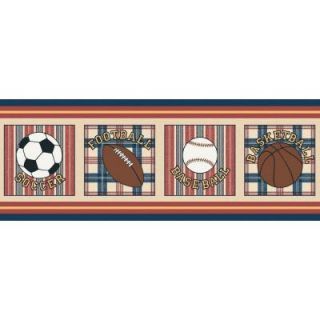 The Wallpaper Company 8 in. x 10 in. Jewel Tone Vintage Varsity Border Sample WC1285314S