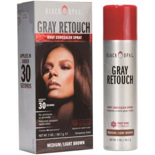 Black Opal Gray Retouch Root Concealer Spray, Medium/Light Brown, 2 oz