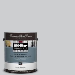 BEHR Premium Plus Ultra 1 gal. #770E 2 Silver Screen Satin Enamel Exterior Paint 985001