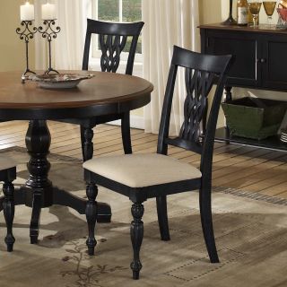 Hillsdale Embassy Side Chair with Carved Legs   Set of 2   Rubbed Black