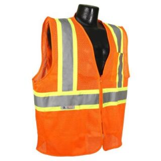 Radians Fire Retardant with Contrast Orange Mesh Large Safety Vest SV225 2ZOM L