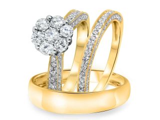 1 1/2 CT. T.W. Diamond Ladies Engagement Ring, Wedding Band, Men's Wedding Band