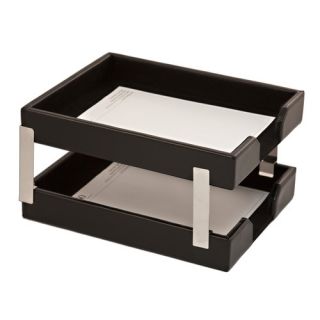 Dacasso Double Econo Line Leather Letter Trays