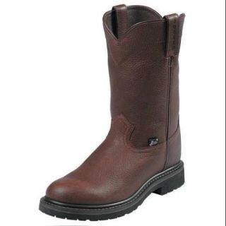 Justin Original Workboots Size 6 Steel Toe Work Boots, Men's, Brown, EE, WK4921