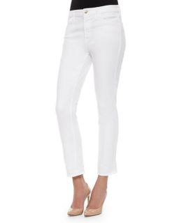 JEN7 Slim Ankle Jeans, White