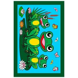 LA Rug Fun Time Frogs Multi Colored 19 in. x 29 in. Area Rug FT 116 1929