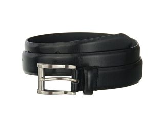 Men's Black Grain Leather Belt With Chrome Buckle