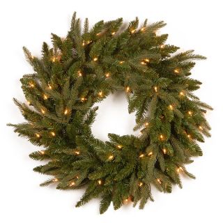 National Tree Company 24 inch Frasier Grande Wreath with Clear Lights