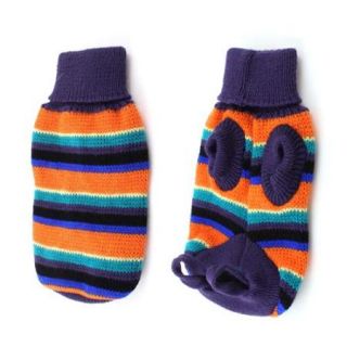 Winter Warm Orange Purple Hand Knit Turtleneck Pet Dog Doggy Sweater XXS
