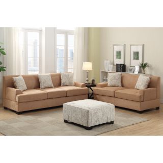 Narvik 2 piece Microsuede Living Room Set with Matching Ottoman and