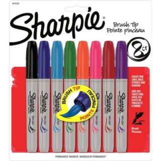 Sharpie Assorted Colors Brush Tip Permanent Marker (8 Pack) 1810703