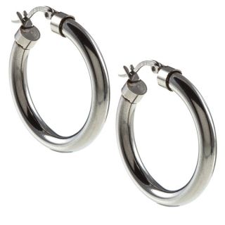 La Preciosa Stainless Steel Round Hoop Earrings   Shopping