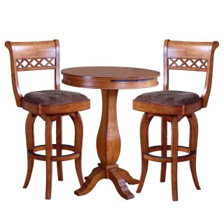 Carson Pub Table with 2 Tristan Bar Stools Oak