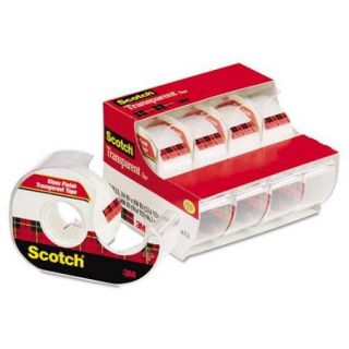 Scotch Transparent Tape on Handheld Dispensers, 3/4" x 850", Clear, 4/Pack
