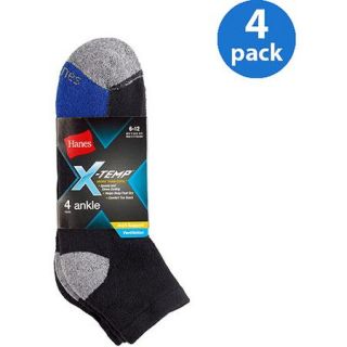Hanes Men's 4 Pack X Temp Arch/Ventilation Ankle Socks
